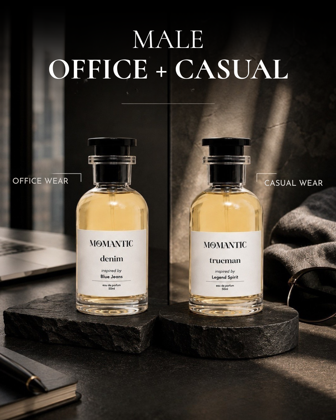 Male Office and Casual perfume duo by Momantic Pakistan
