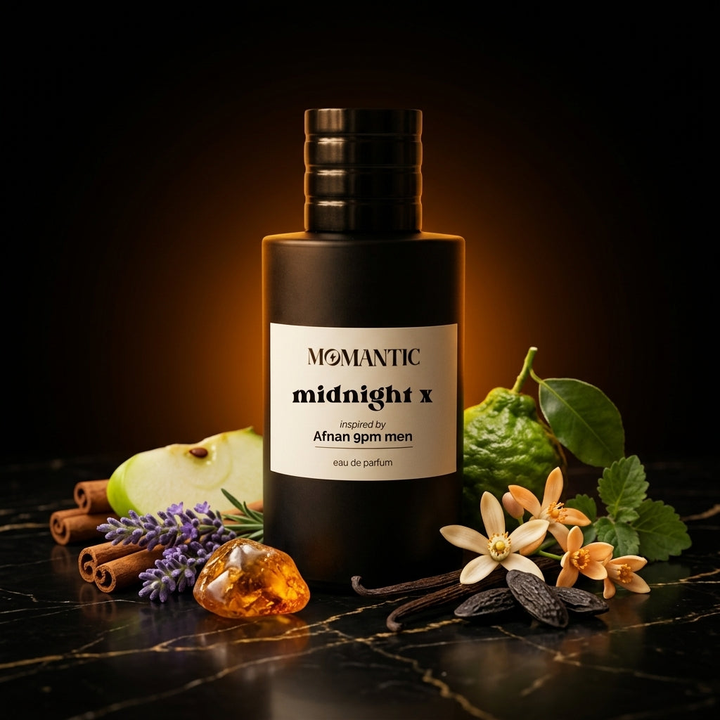 Midnight X perfume bottle by Momantic Pakistan