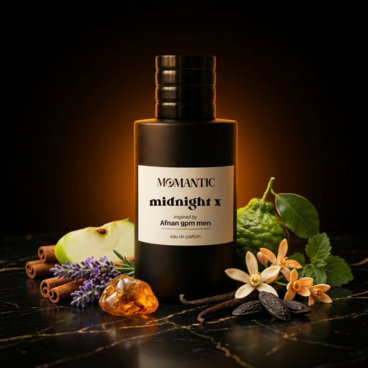 Midnight X perfume bottle by Momantic Pakistan