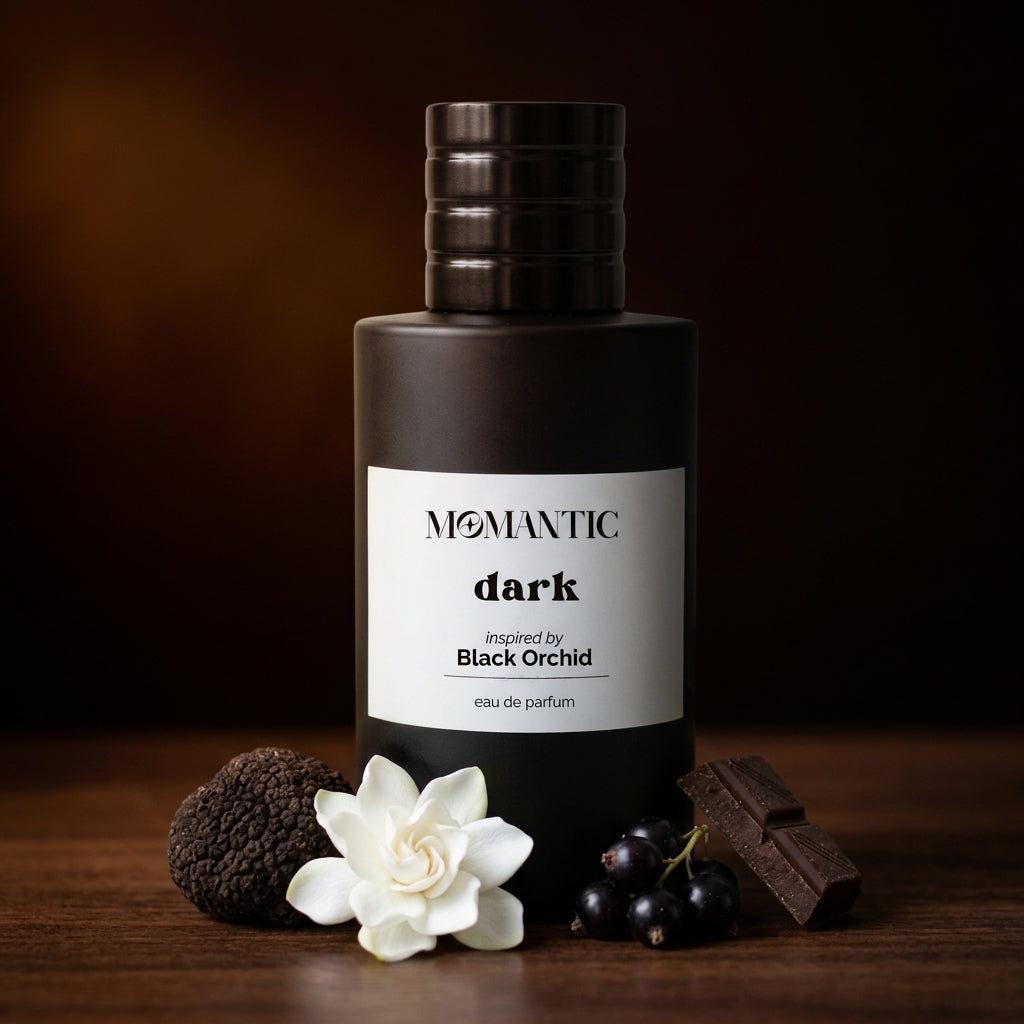 Dark perfume bottle by Momantic Pakistan
