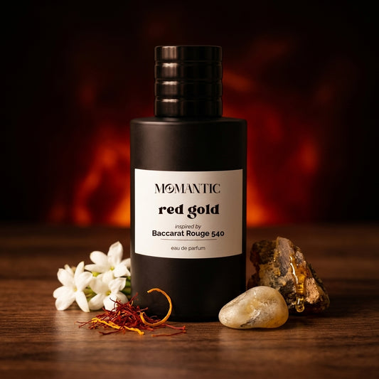 Red Gold perfume bottle by Momantic Pakistan