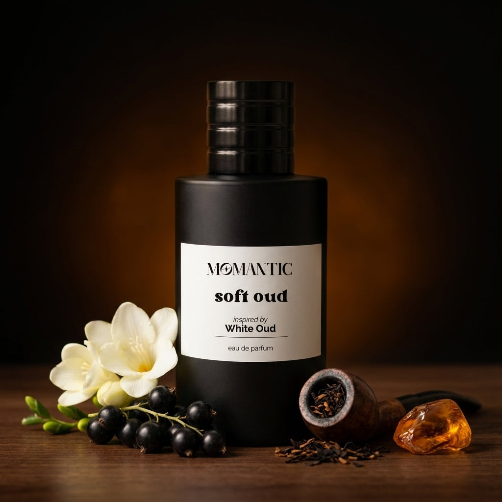 Soft Oud perfume bottle by Momantic Pakistan